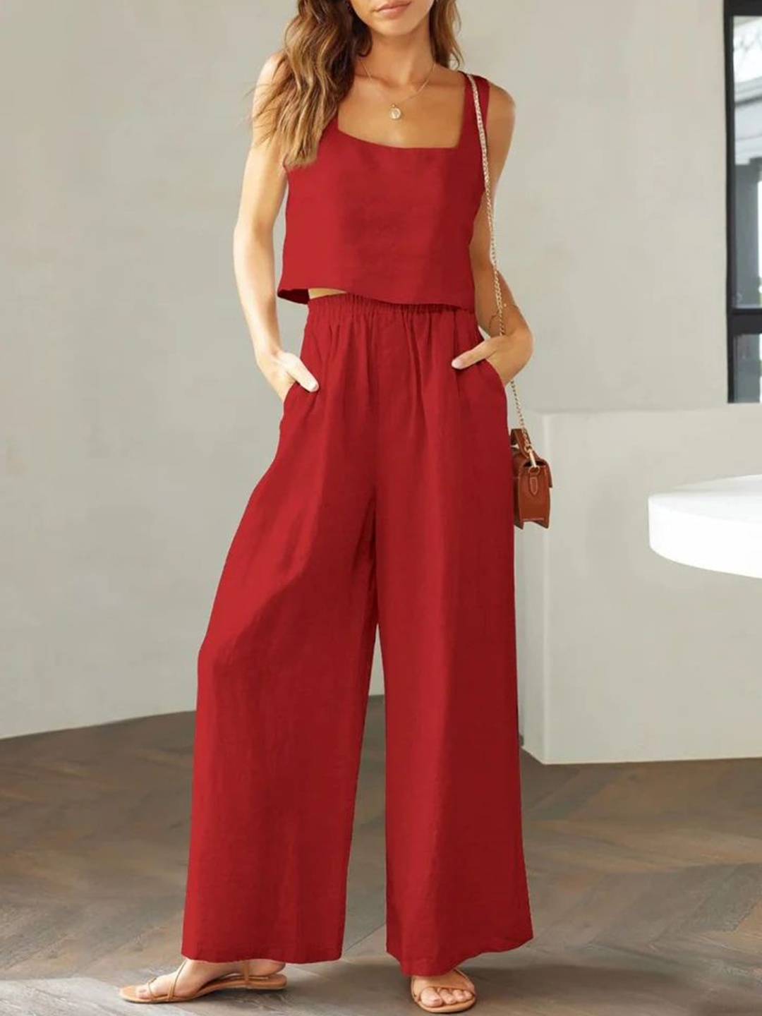 

StyleCast Top with Palazzos, Red