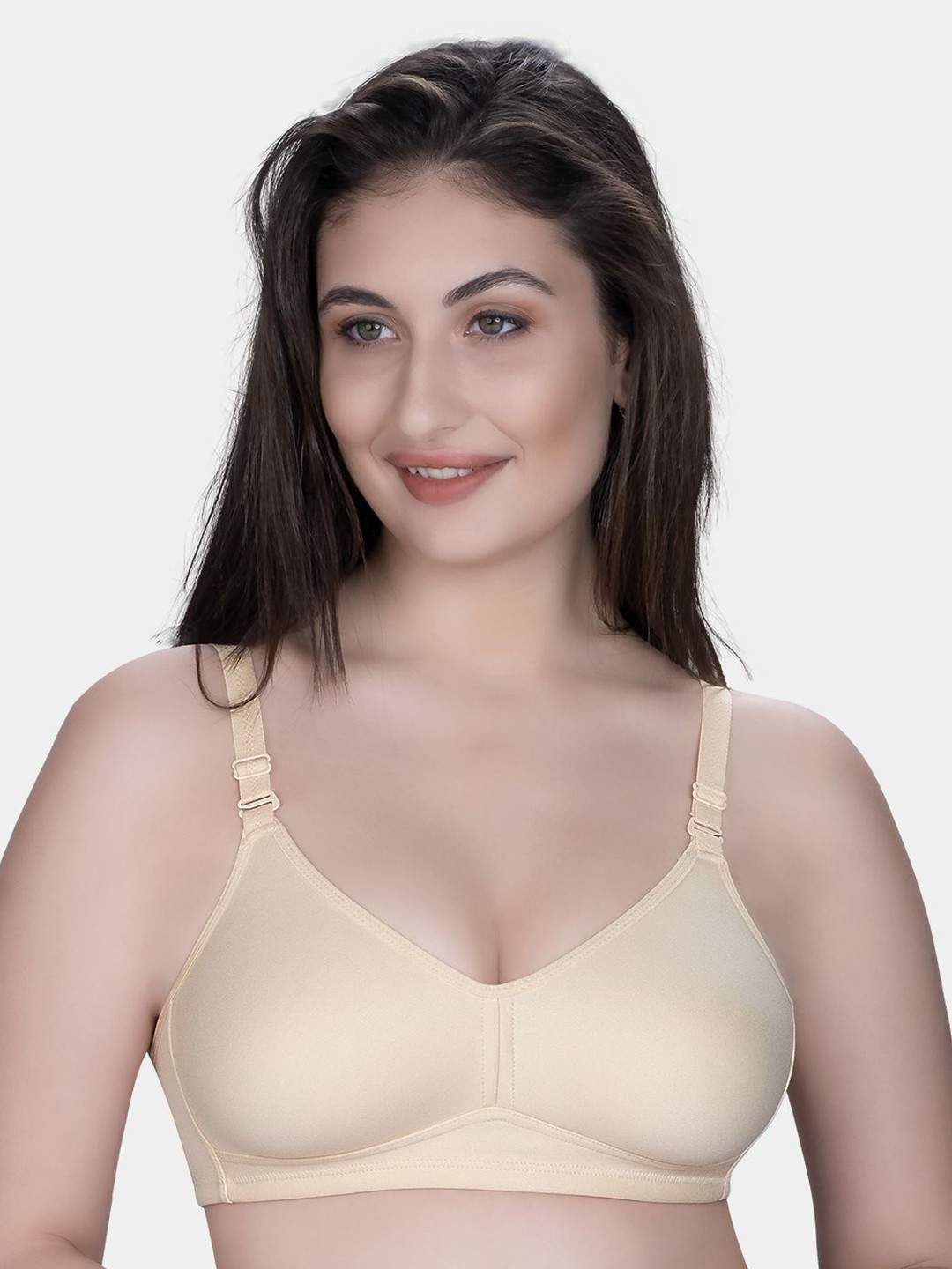 

Trylo Riza Minimizer Cotton Fabric Non-Padded Non-Wired Seamless Molded Bra, Beige