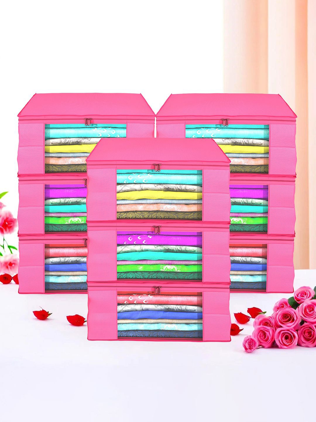 

Kuber Industries Pink Set of 9 Regular Drawer Organiser Organisers