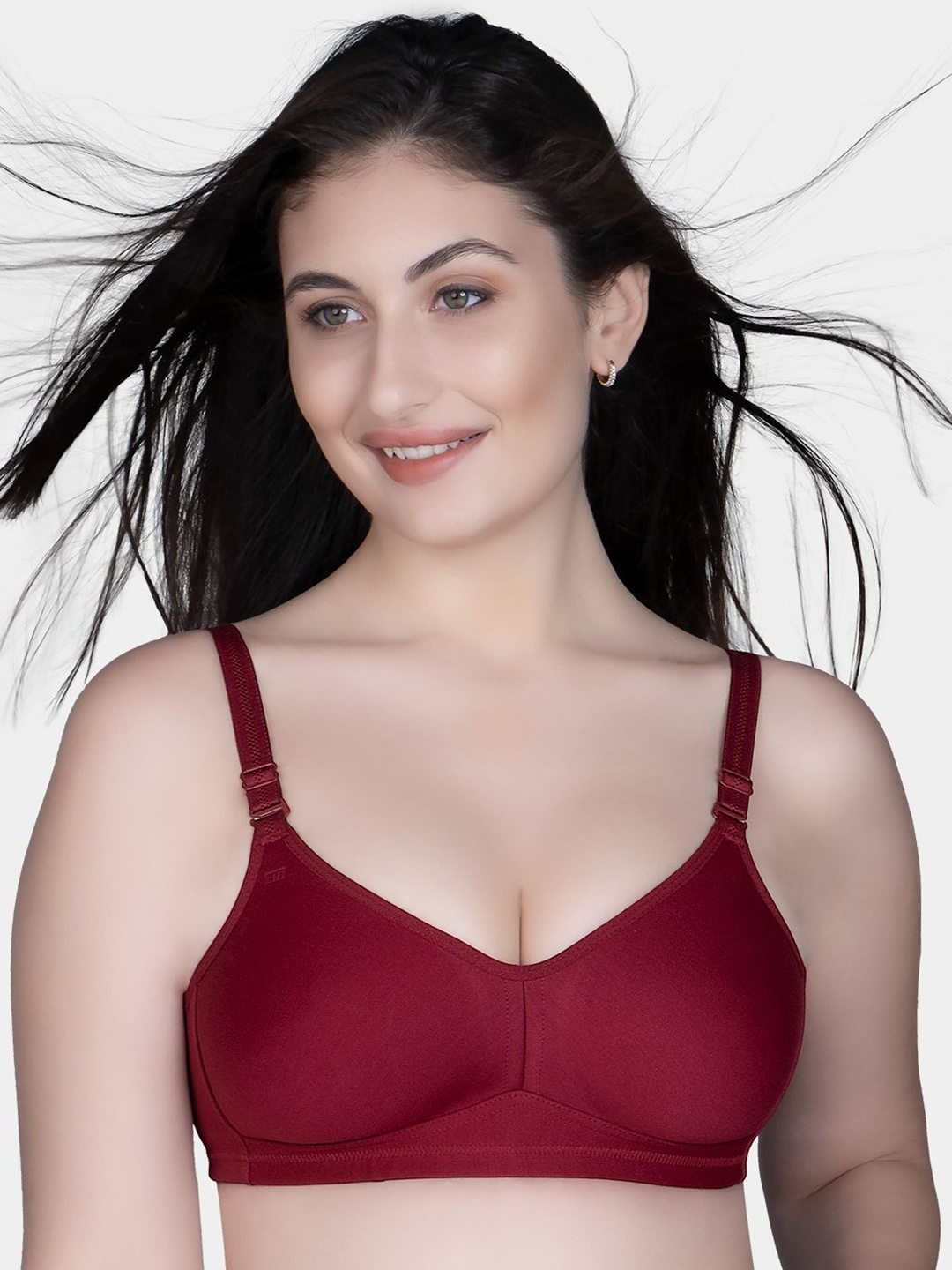 

Trylo Riza Minimizer Cotton Fabric Non-Padded Non-Wired Seamless Molded Bra, Maroon