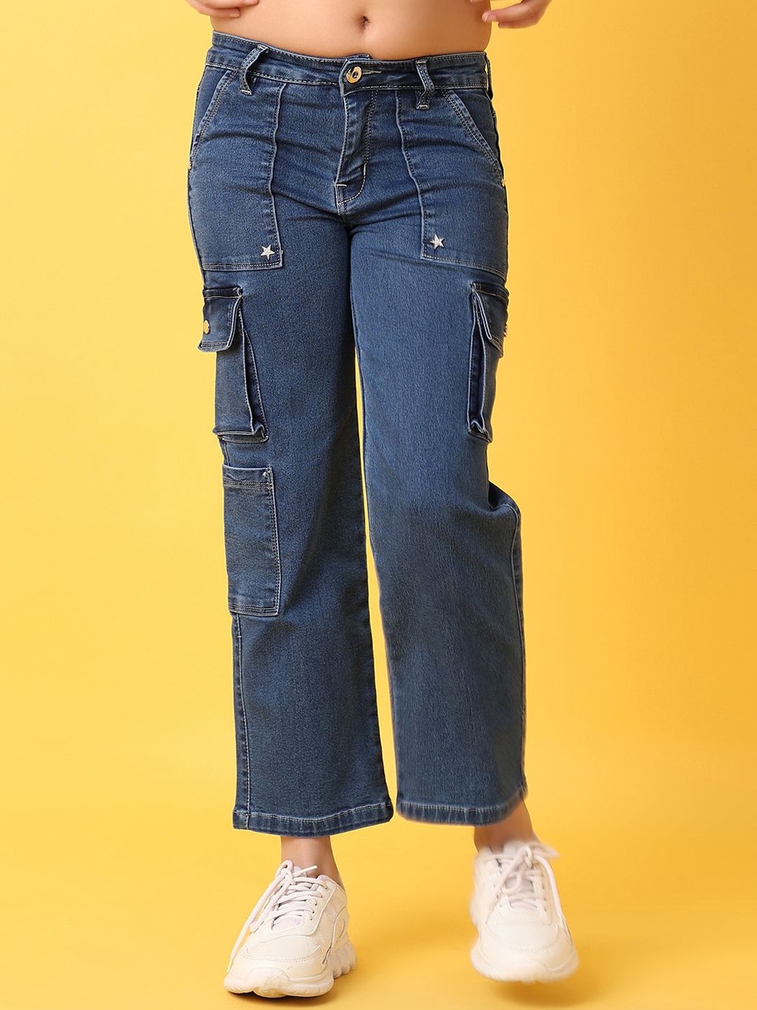 

V-Mart Girls Highly Distressed Jeans, Blue