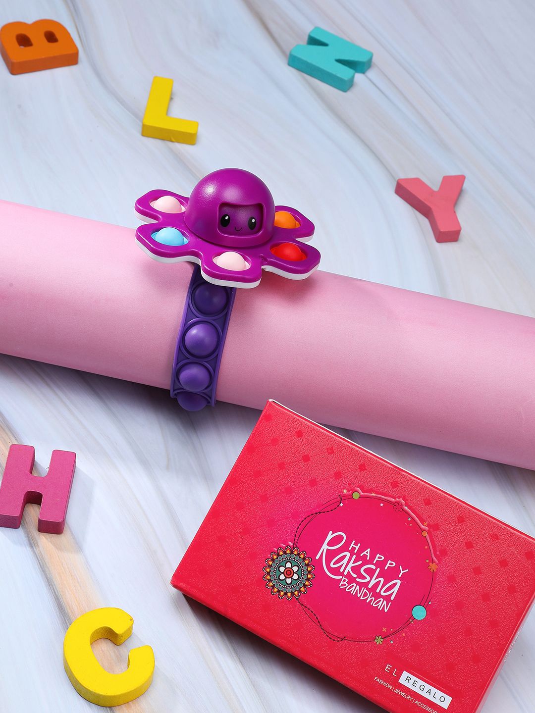 

EL REGALO Wraparound Rakhi With Card, Purple