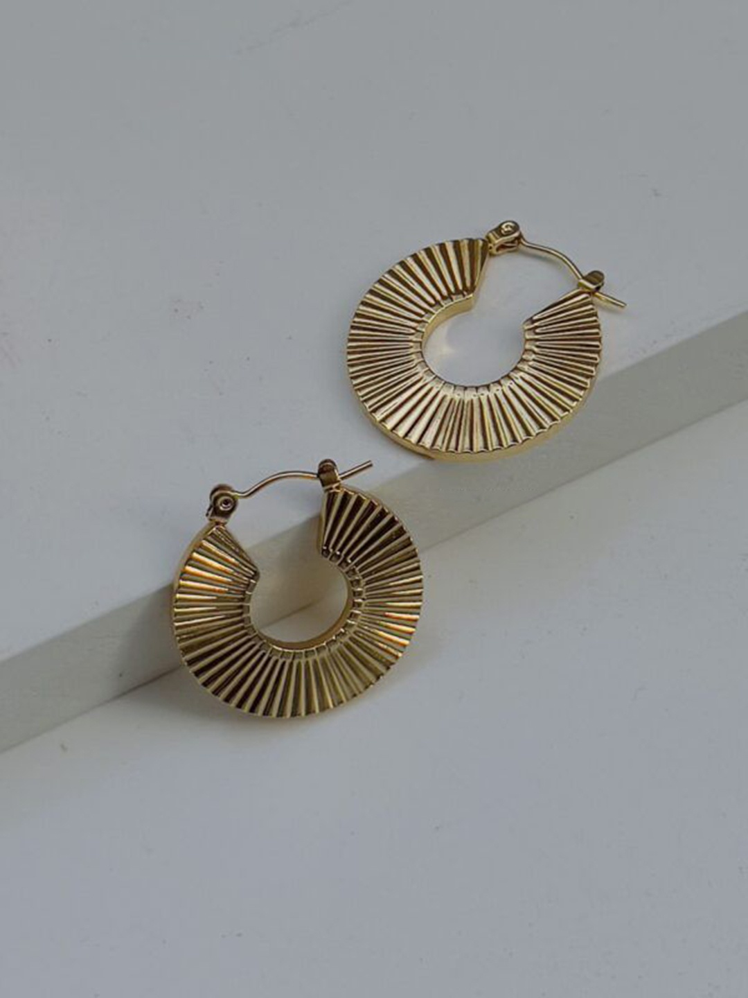 

KRENOZ Circular Drop Earrings, Gold