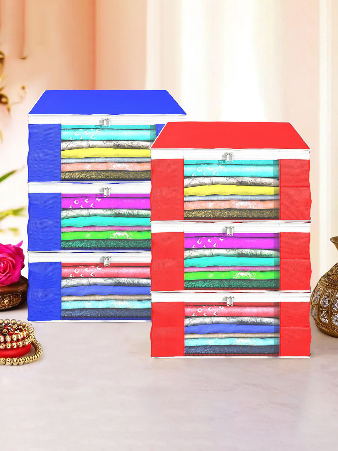 

Kuber Industries Red Set of 6 Regular Drawer Organiser Organisers