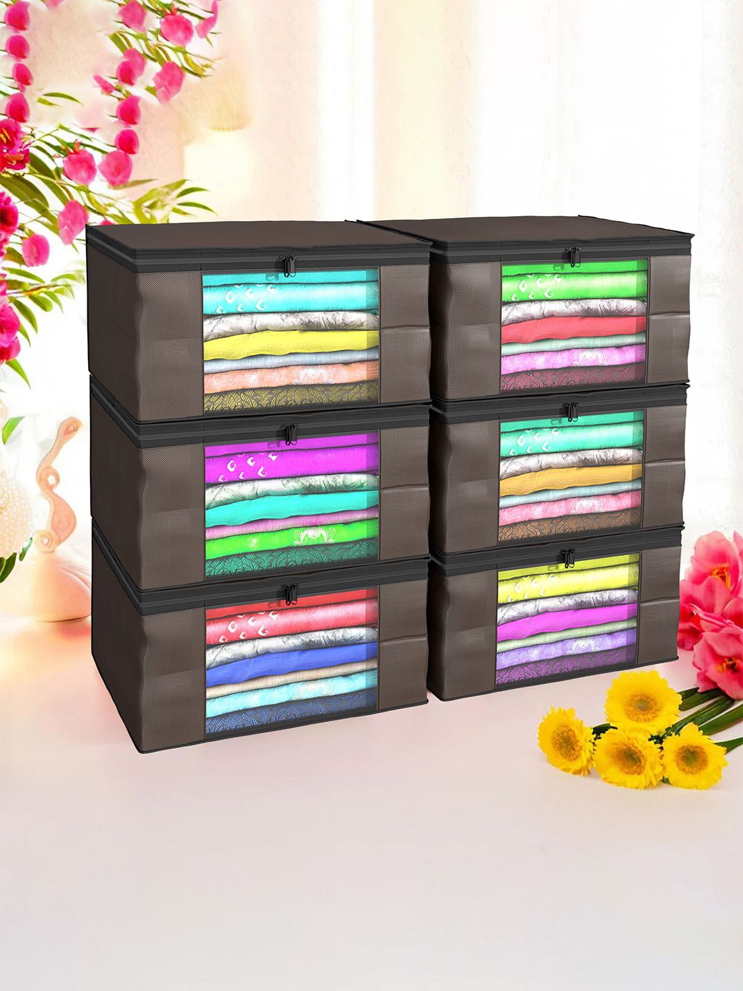 

Kuber Industries Brown Set of 6 Regular Drawer Organiser Organisers