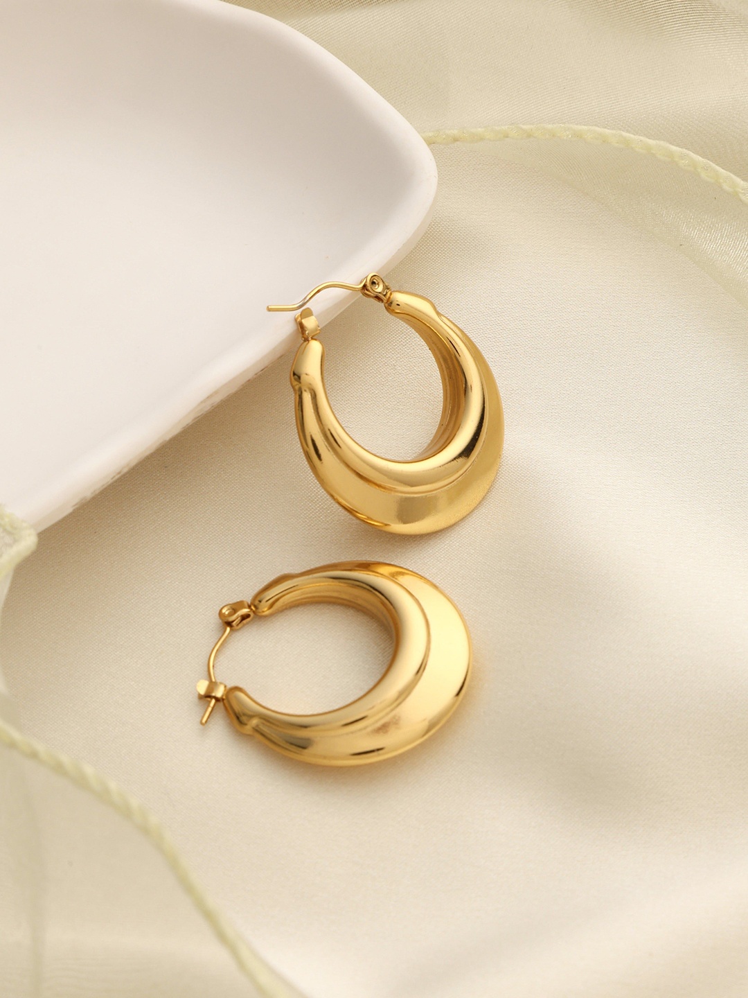 

VAGHBHATT Circular Hoop Earrings, Gold