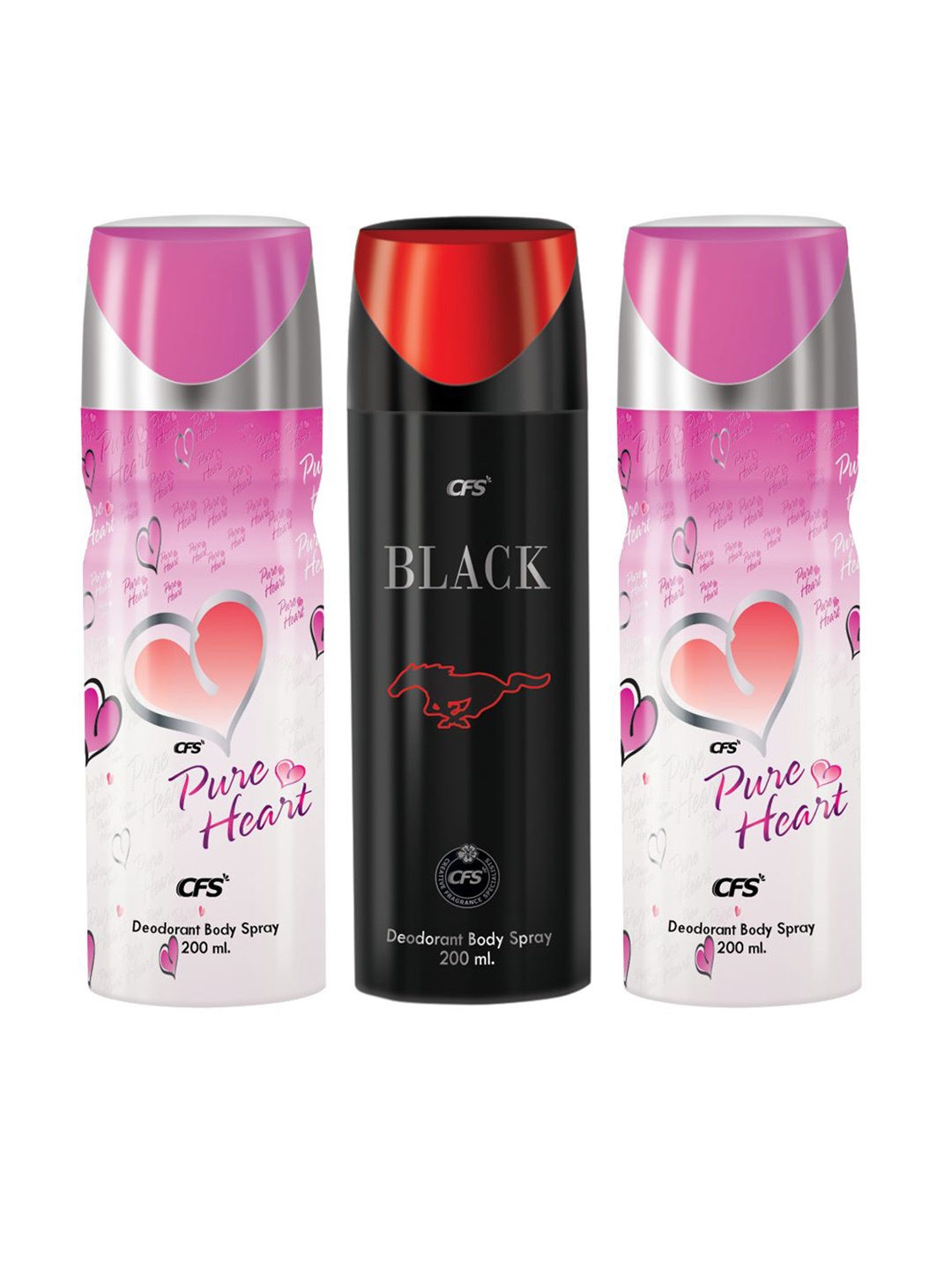 

CFS Set of 3 Long Lasting Deodorant Body Spray - 200 ml each, Pink