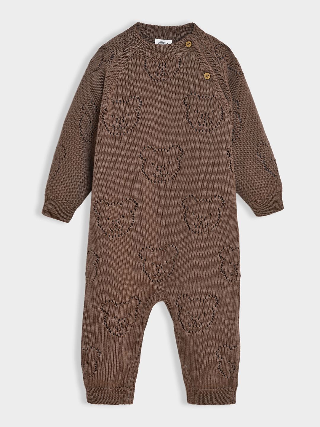 

MiArcus Knitted Design Romper, Brown
