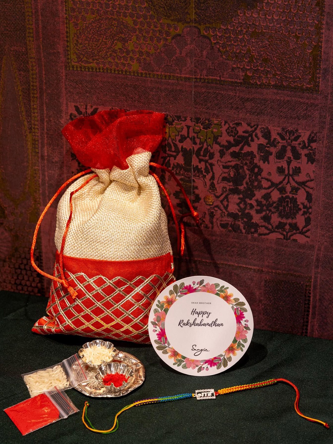 

Sangria 925 Sterling Silver Rakhi Gift Set