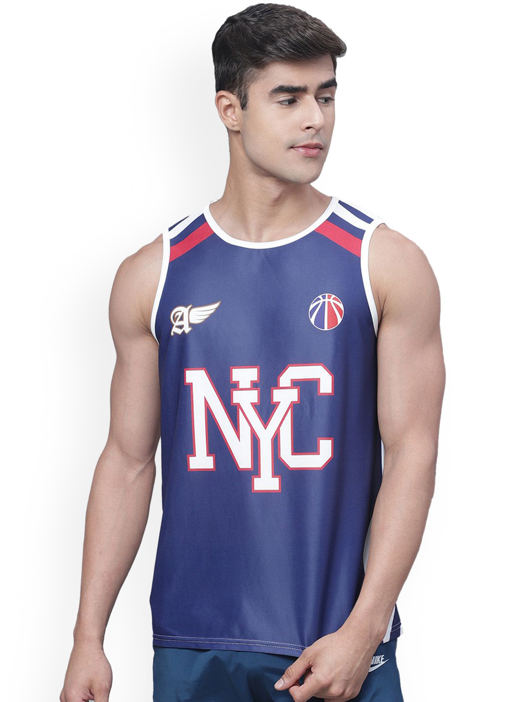 

PERFKT-U Printed Sleeveless Gym Vests 3900-S, Blue