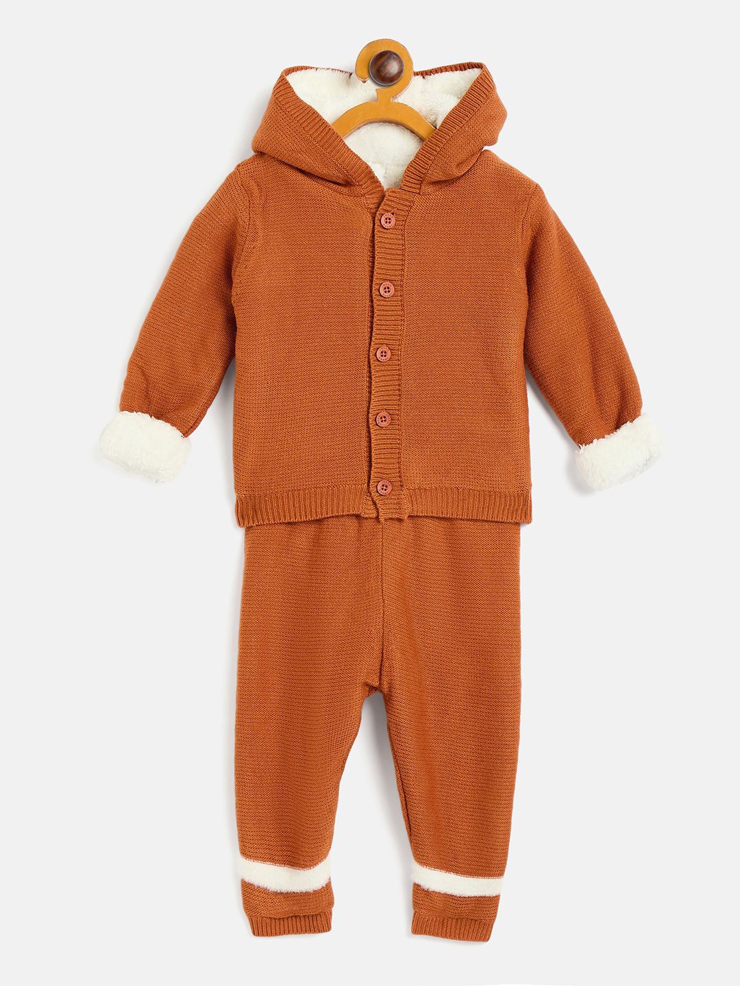 

JWAAQ Unisex Hooded Long Sleeves Sweater with Joggers, Rust