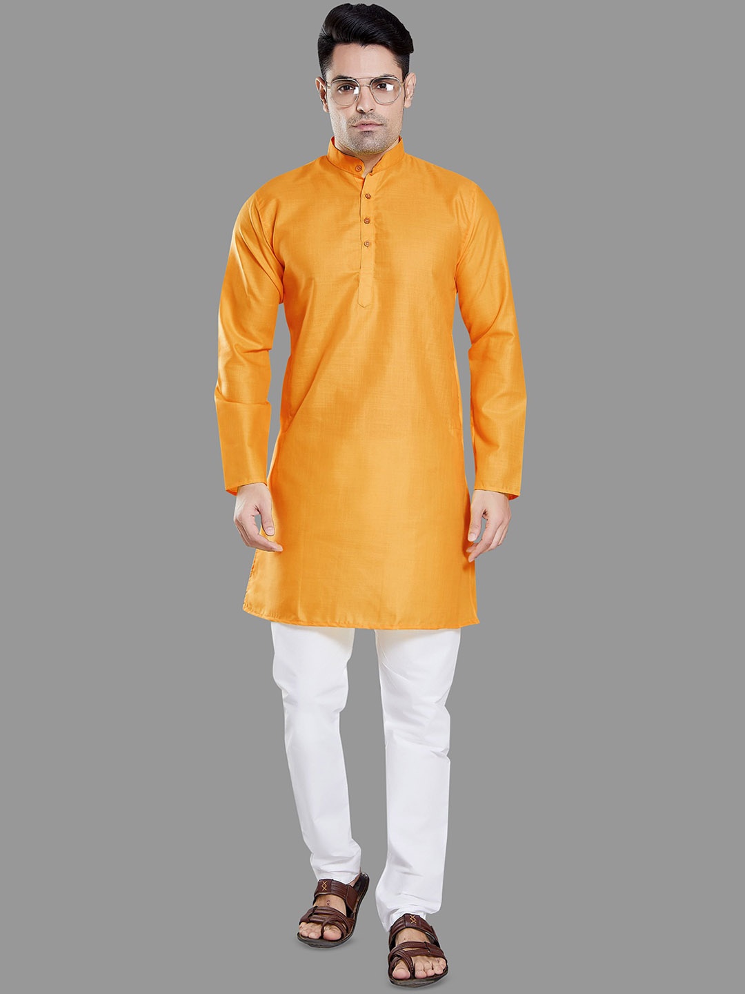 

DIVISIVE Men Regular Kurta with Pyjamas, Mustard