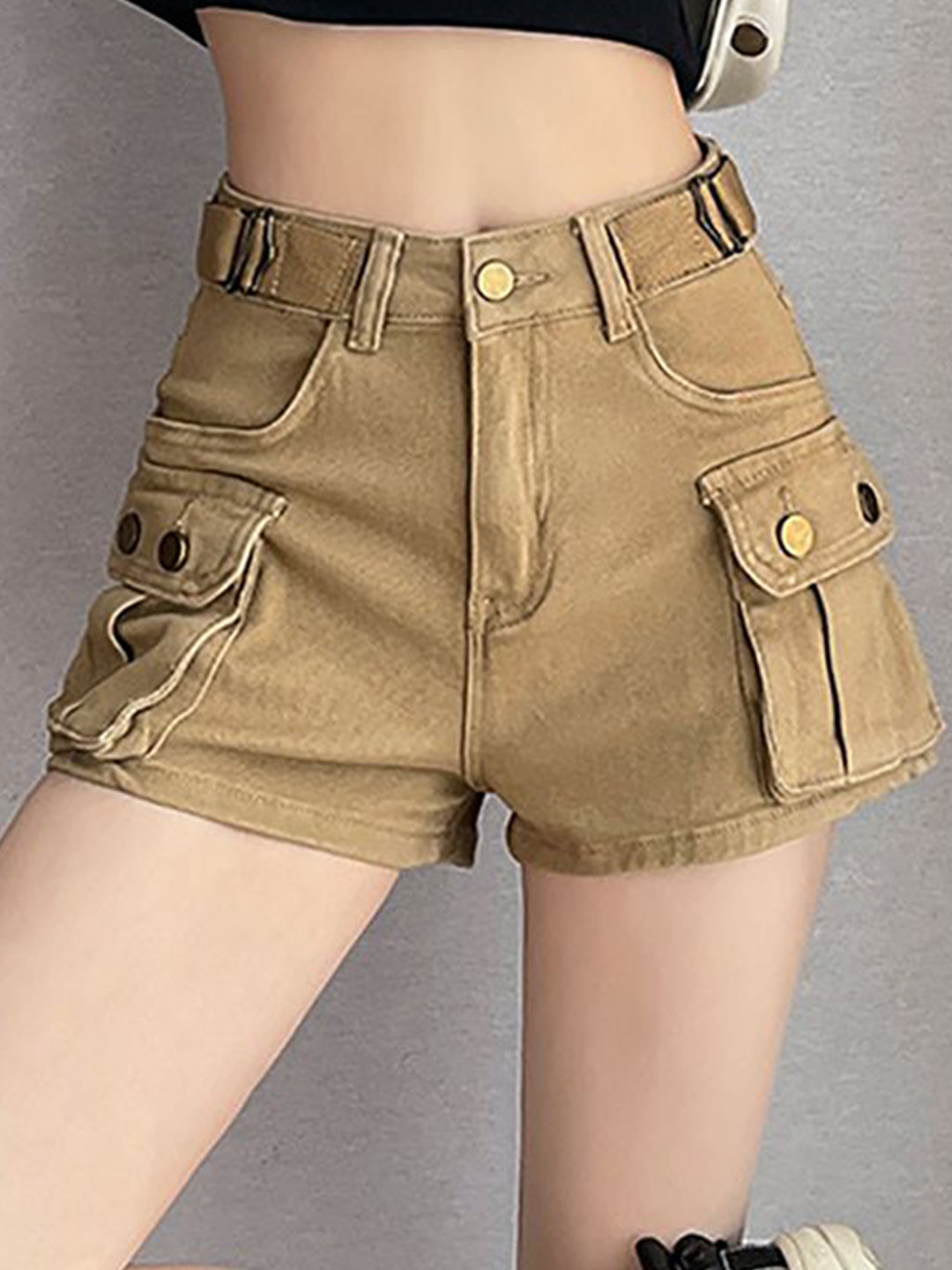 

StyleCast x Revolte Women Slash Knee Jeans, Beige