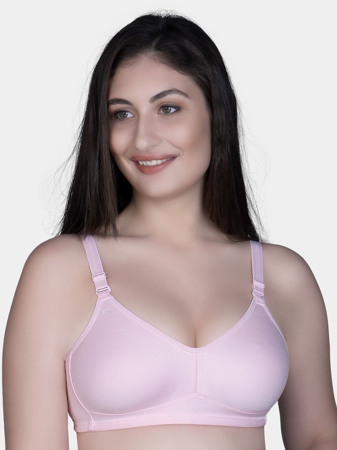 

Trylo Riza Minimizer Cotton Fabric Non-Padded Non-Wired Seamless Molded Bra, Pink