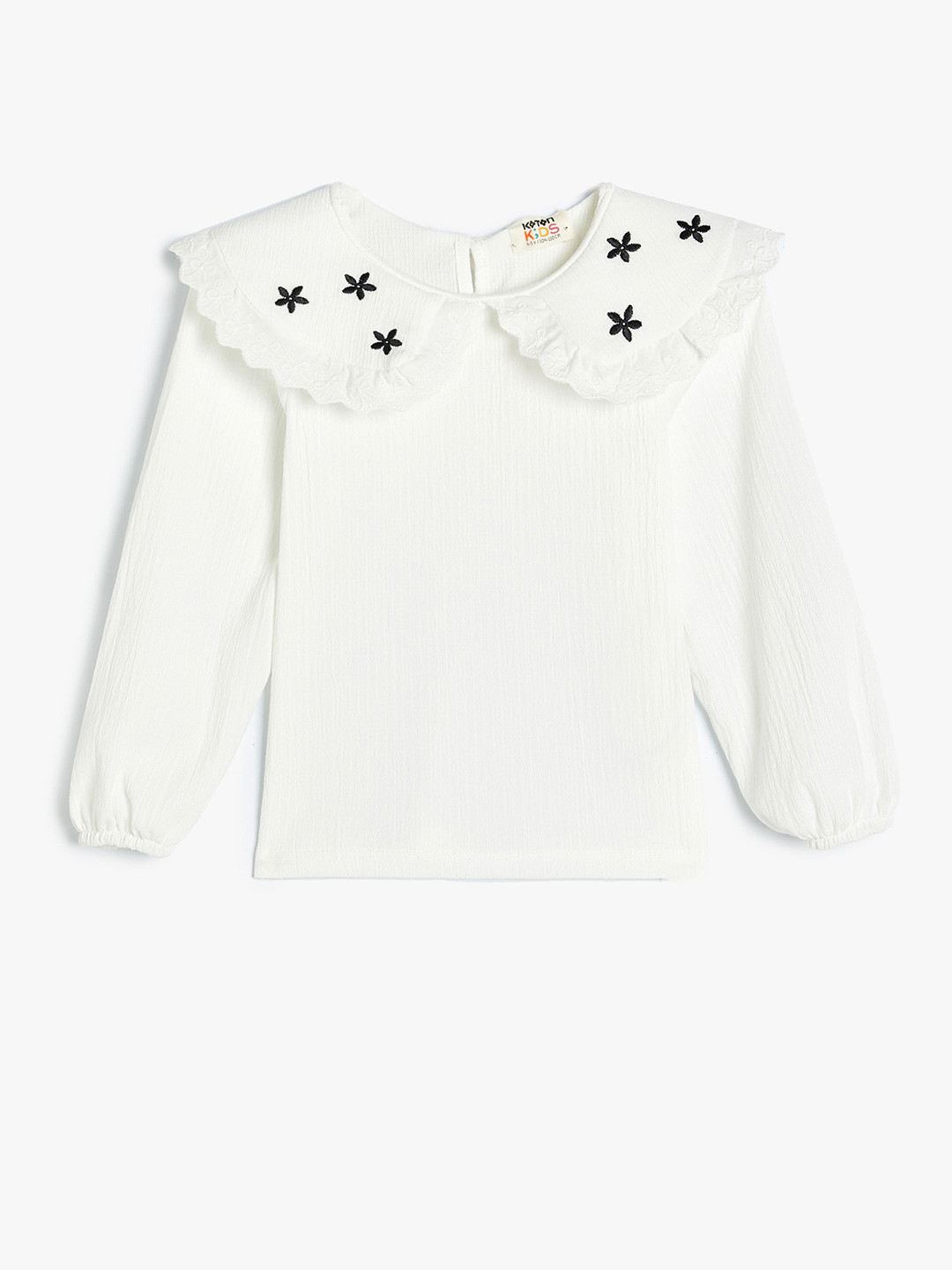 

Koton Girls Solid Peter Pan Collar Top, White