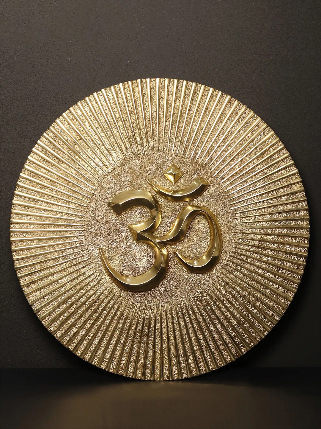 

Exotic India 18" Om AUM Brass Wall Hanging, Gold