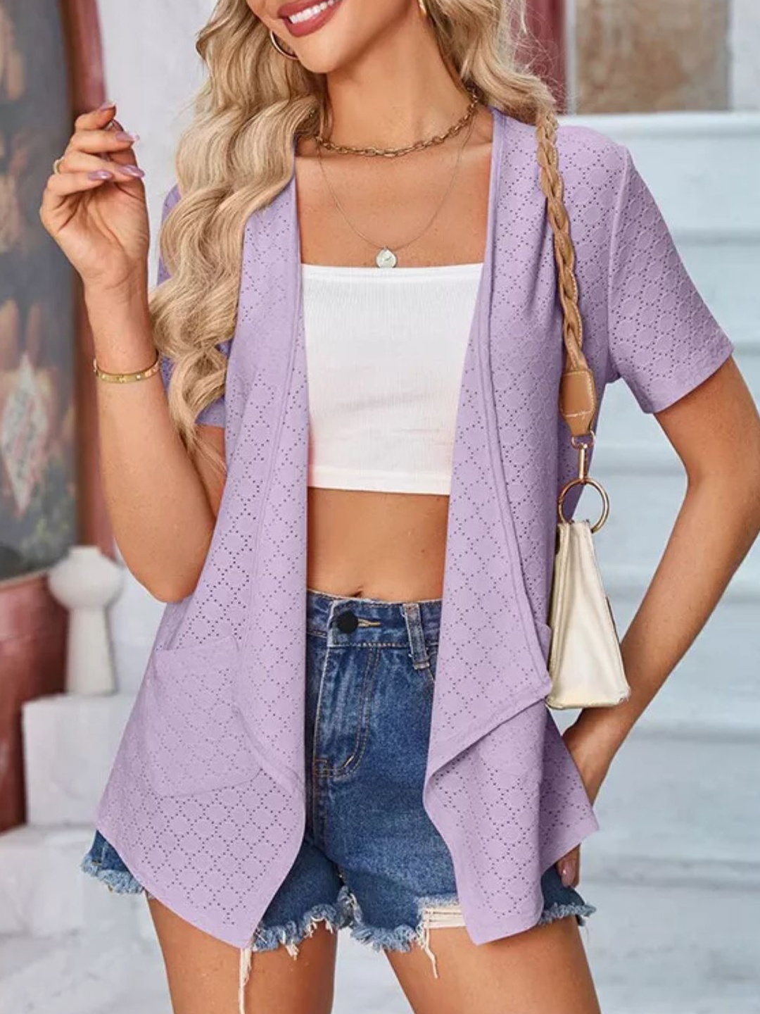 

Stylecast X KPOP Women Solid Round Neck Top, Lavender