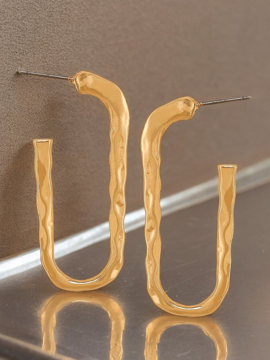 

OOMPH Geometric Half Hoop Earrings, Gold