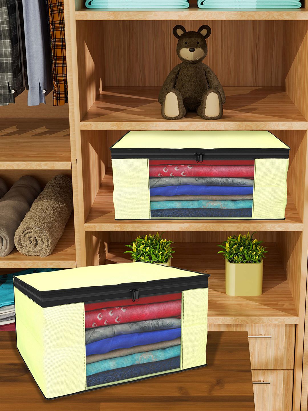 

Kuber Industries Cream-Coloured Set of 4 Regular Drawer Organiser Organisers