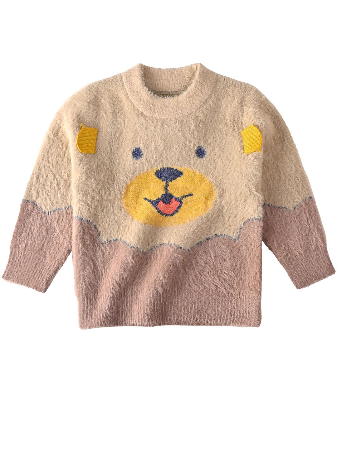 

Bold N Elegant Unisex Kids Colourblocked Pullover, Camel brown