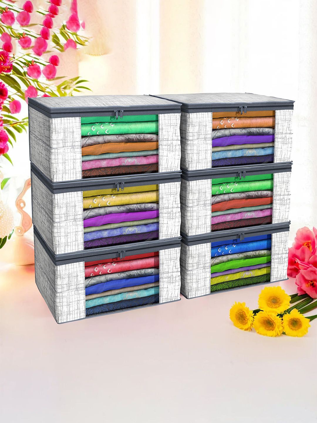 

Kuber Industries Grey Set of 6 Regular Drawer Organiser Organisers