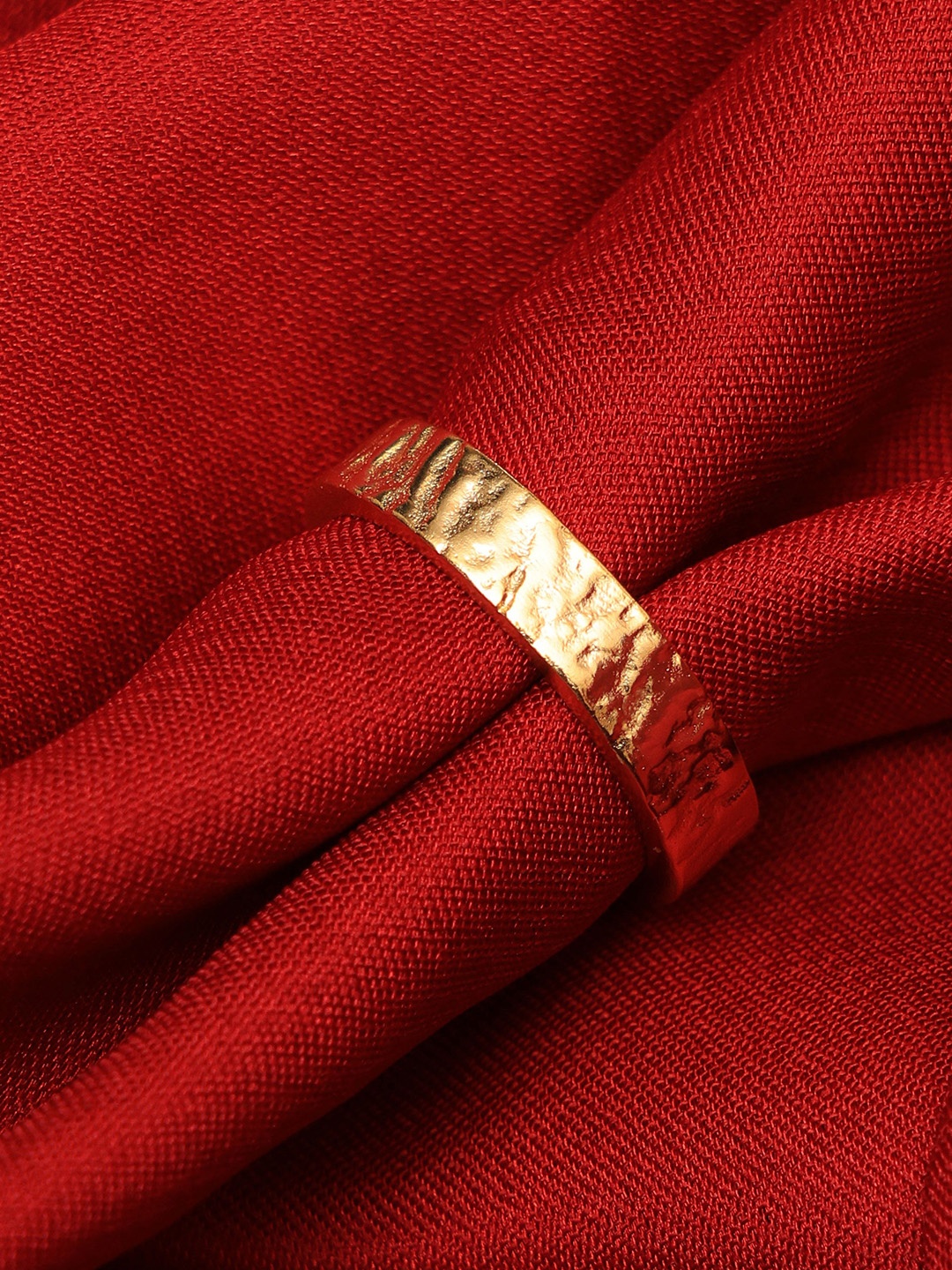 

ROYAL PITARAH Gold Plated Brass Metal Textured Ring