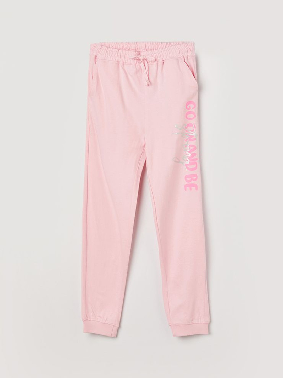 

Fame Forever by Lifestyle Girls Printed Pure Cotton Mid Rise Joggers, Pink