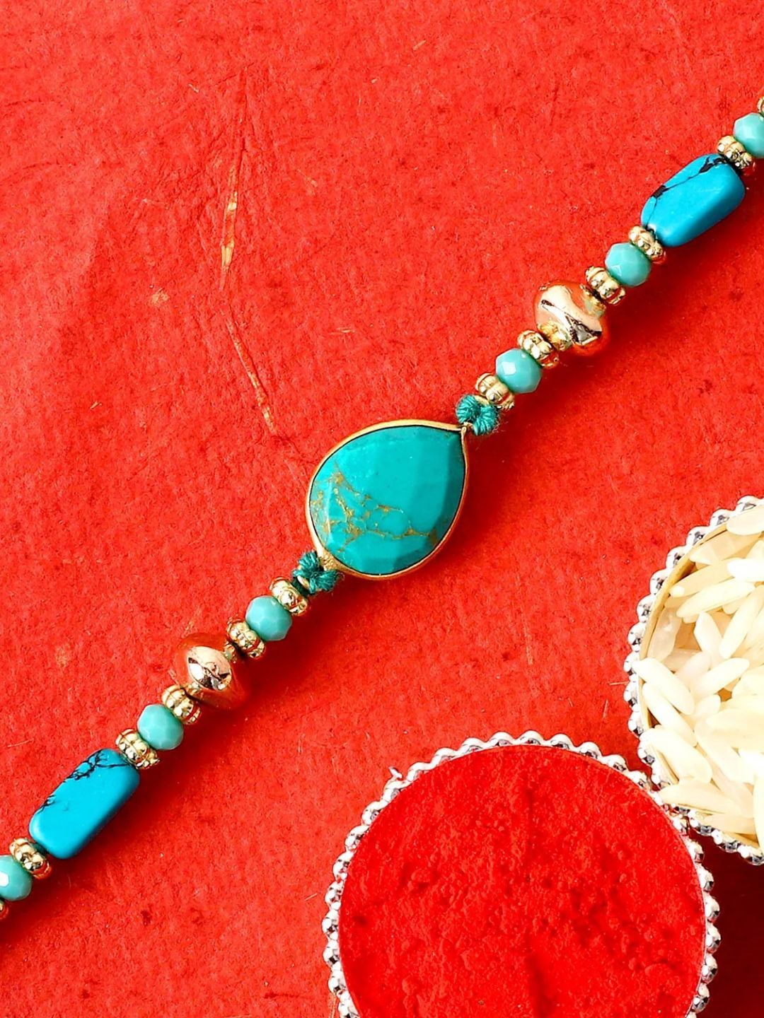 

fnp Premium Turquoise Rakhi Kids Collection, Turquoise blue