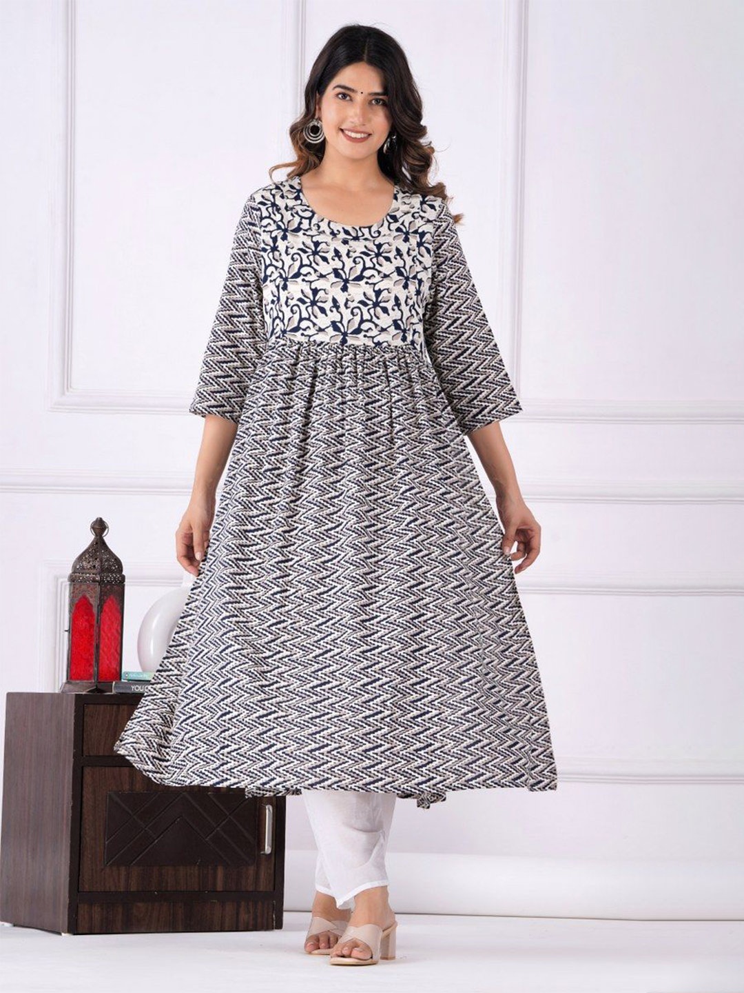

TANISHA Floral Print Maternity Fit & Flare Maxi Dress, Grey