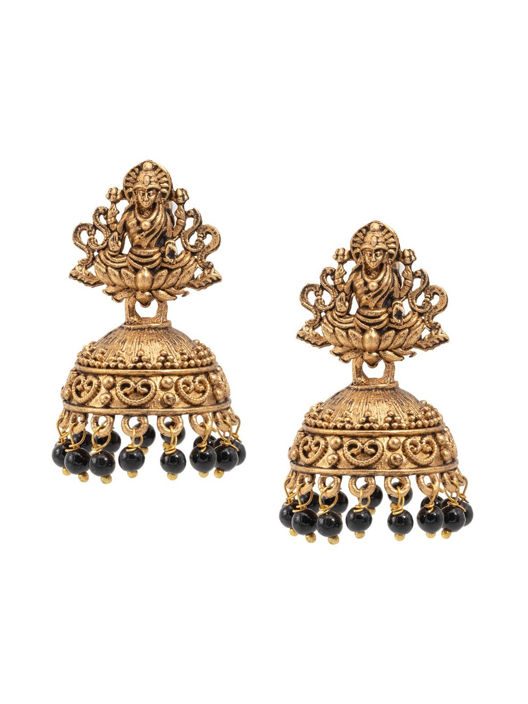 

Shining Jewel - By Shivansh Contemporary Jhumkas Earrings, Black