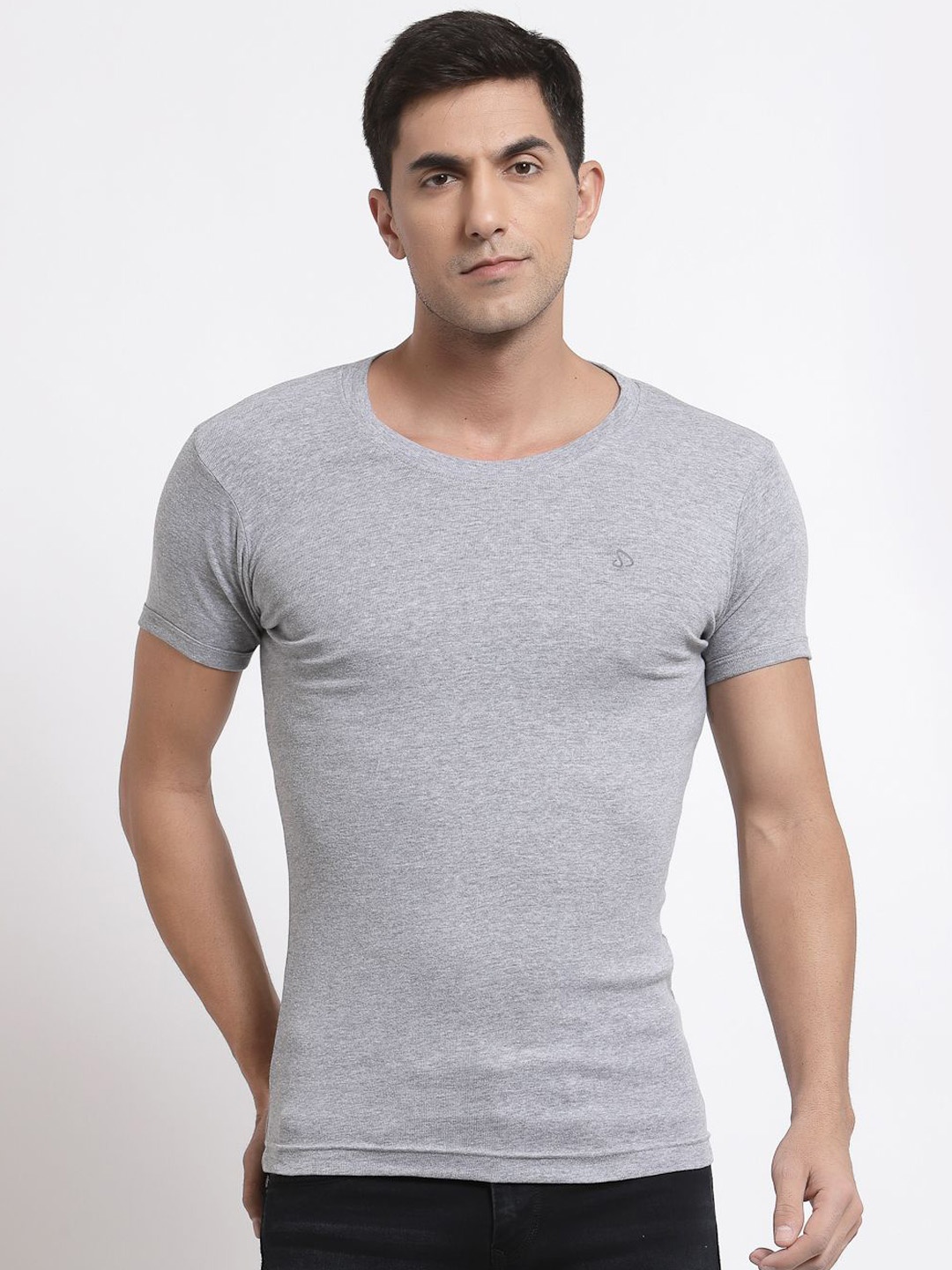 

SPORTO Pure Cotton Short Sleeve Under Shirt Vests SP-VE-Ribshirt-GR-S-1PC, Grey