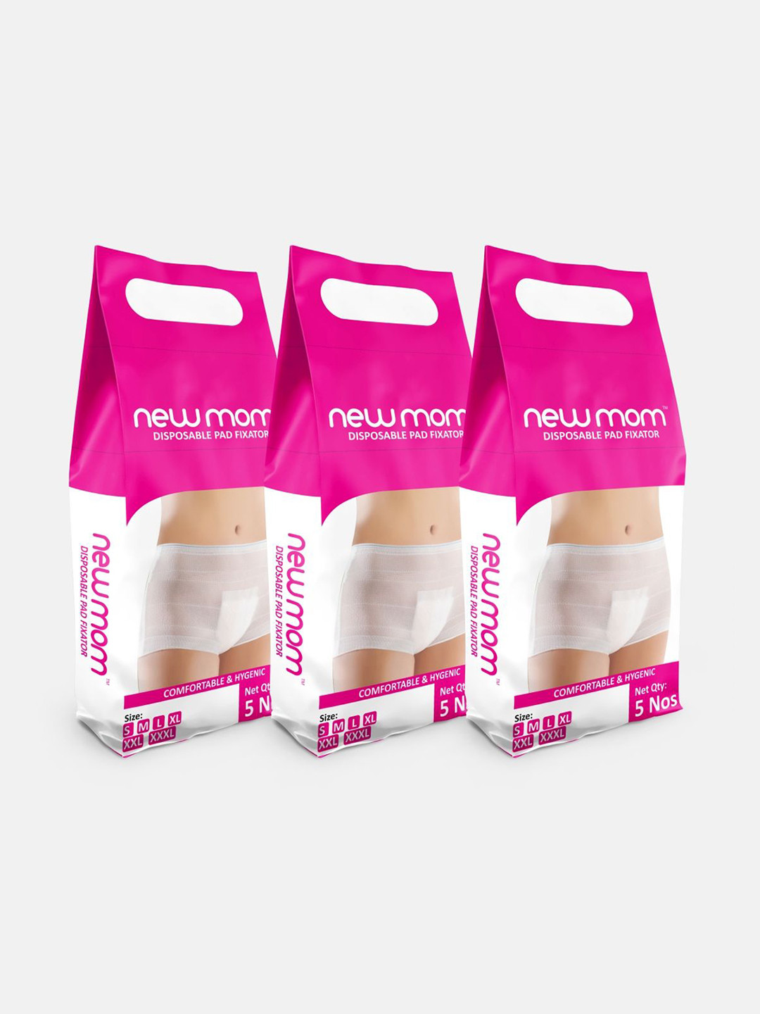 

NEWMOM Pack Of 3 Disposable Pads Fixator- 15 Nos, White