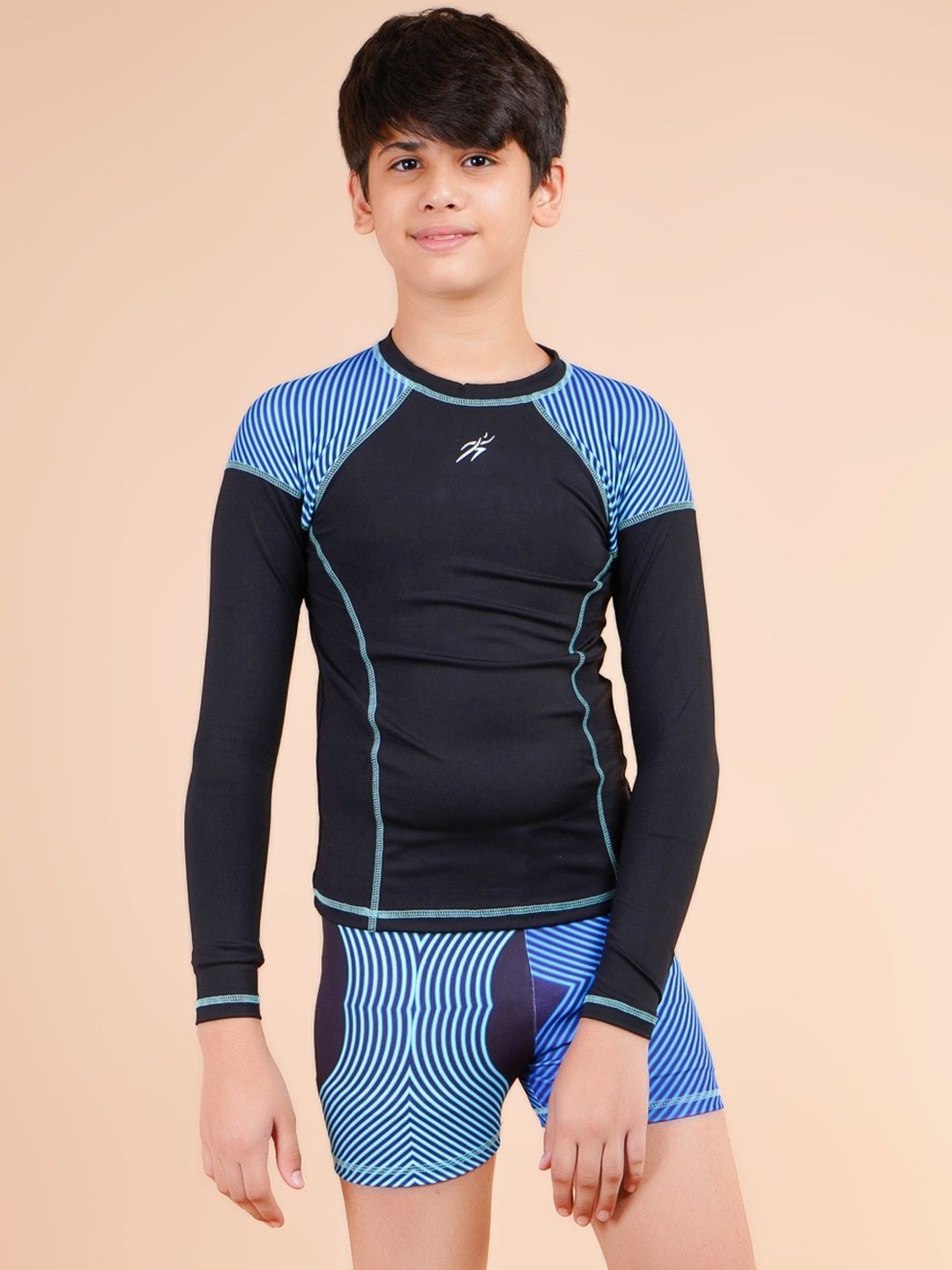 

Keepfit Kids Color Block Full Sleeves Swimsuit, Blue