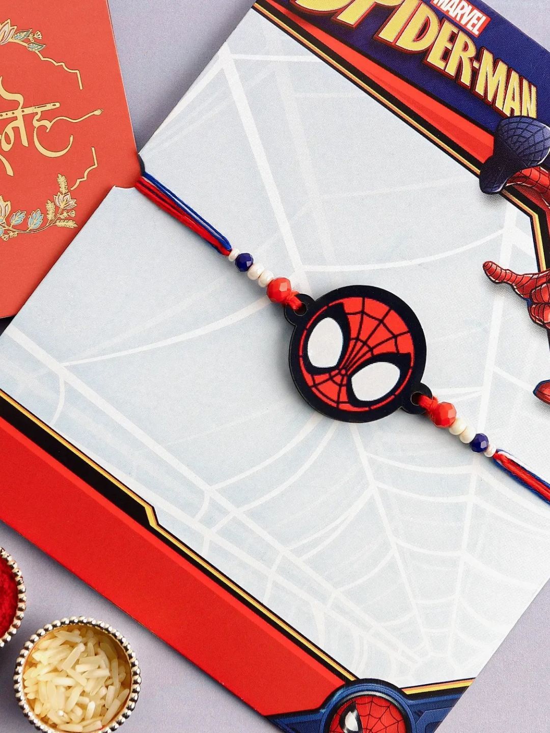 

fnp Spider Web Rakhi For Kids Silver Selections, Red