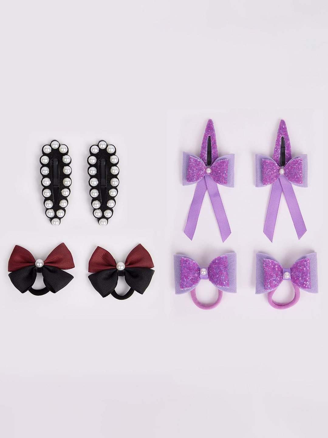 

RIBBON CANDY Set of 8 Girls Embellished Hair Accessory, Black