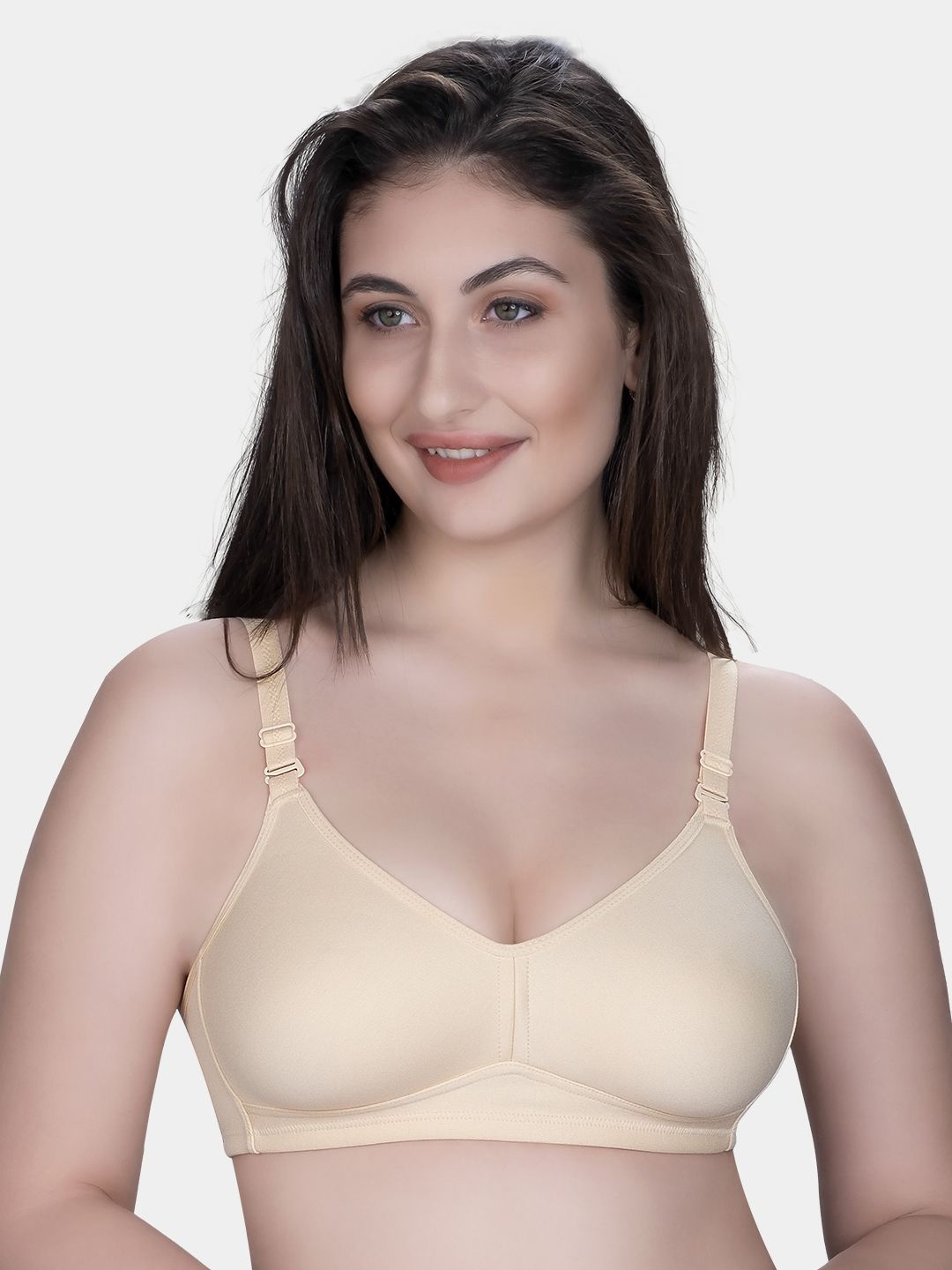 

Trylo Riza Minimizer Cotton Fabric Non-Padded Non-Wired Seamless Molded Bra, Beige