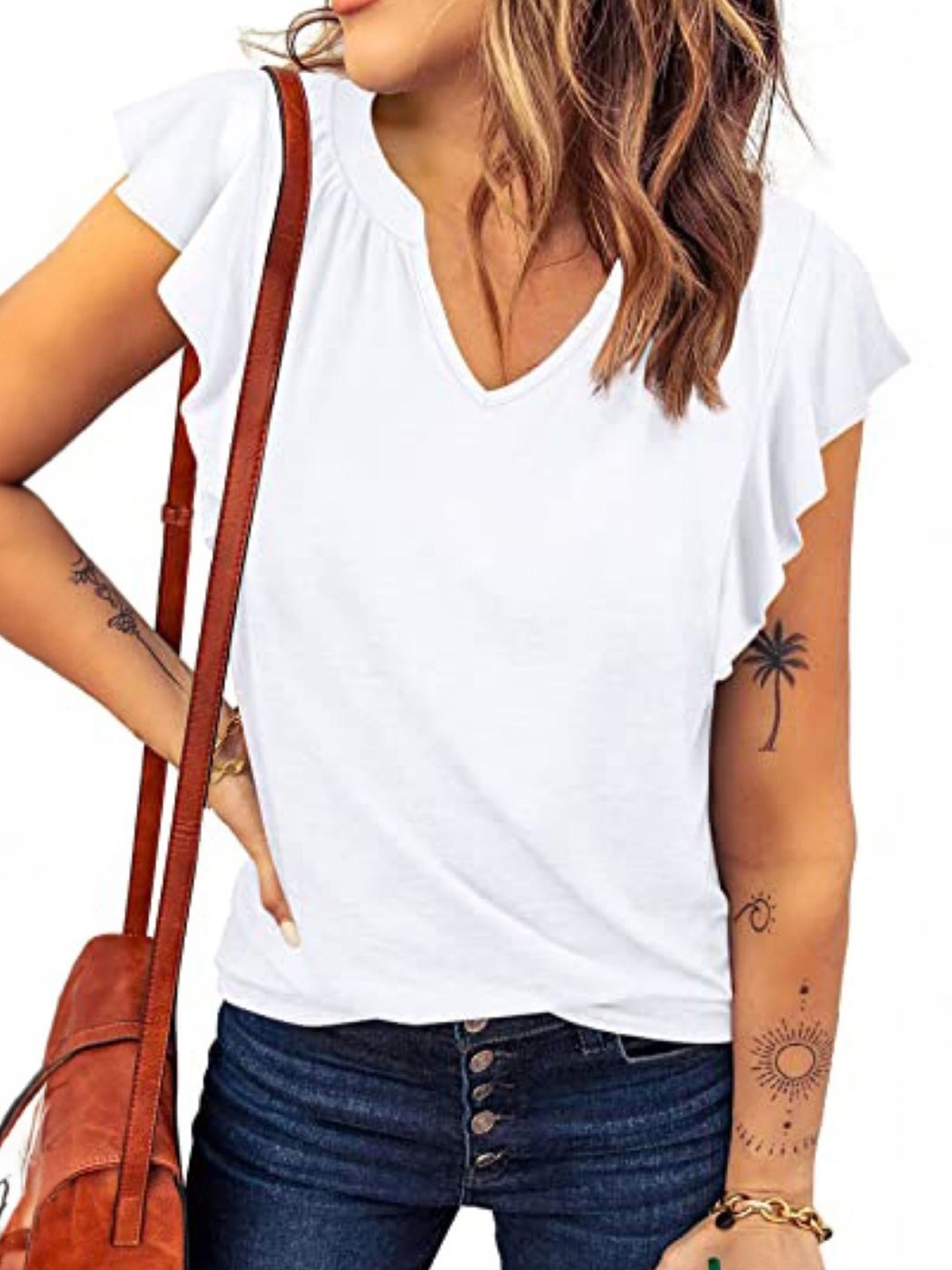 

StyleCast Women Solid V-Neck Top, White