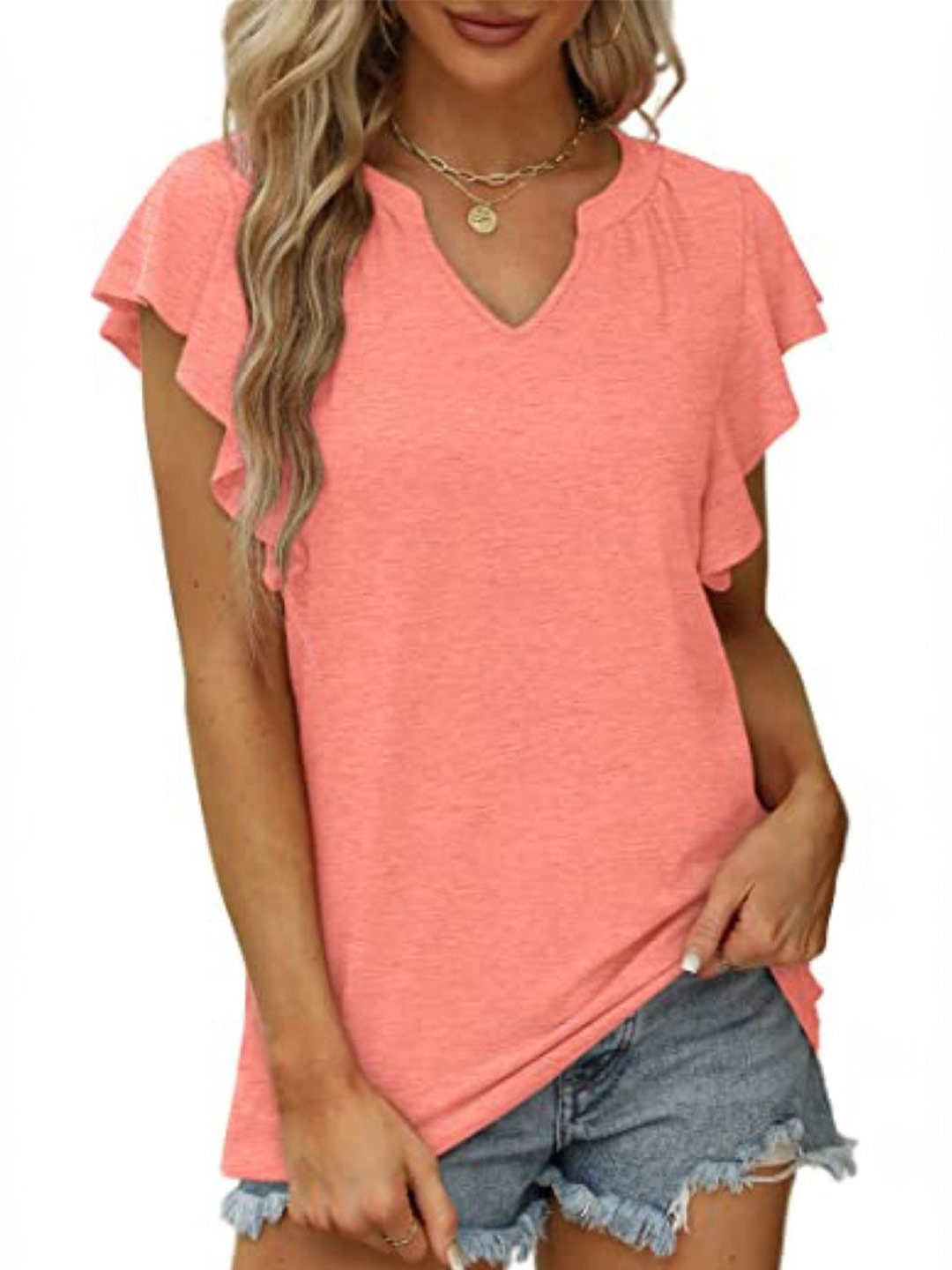 

StyleCast Women Solid Round Neck Top, Peach