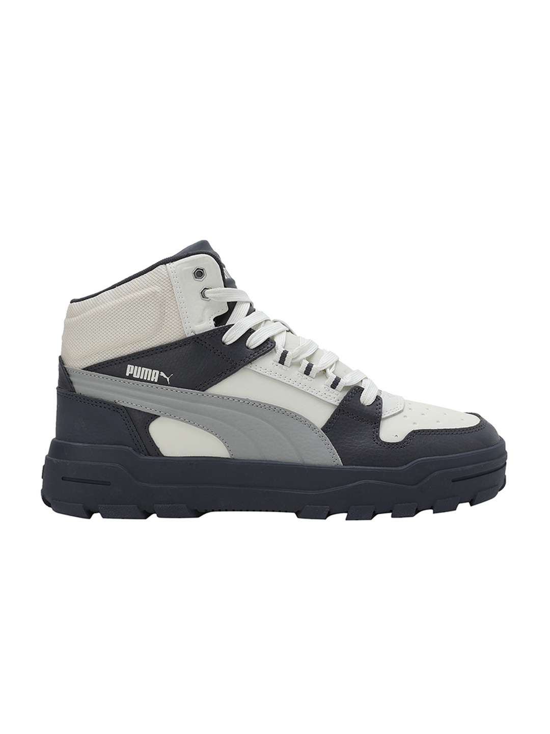 

Puma Unisex Rebound Colourblocked Leather Sneakers, Grey