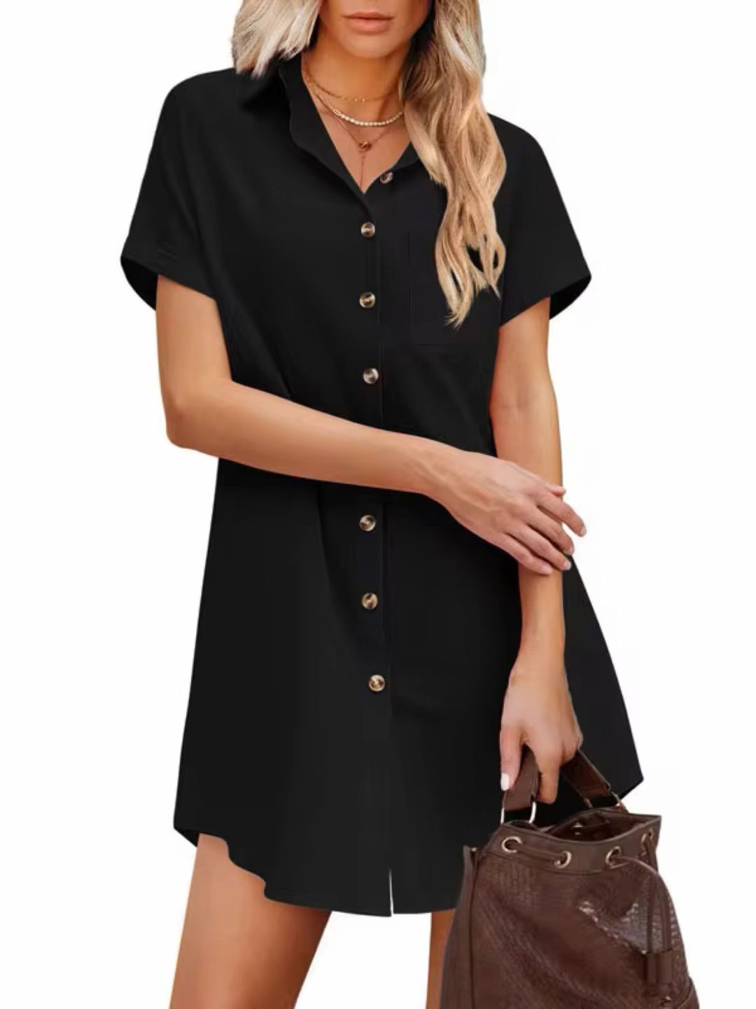 

StyleCast Shirt Mini Dress, Black
