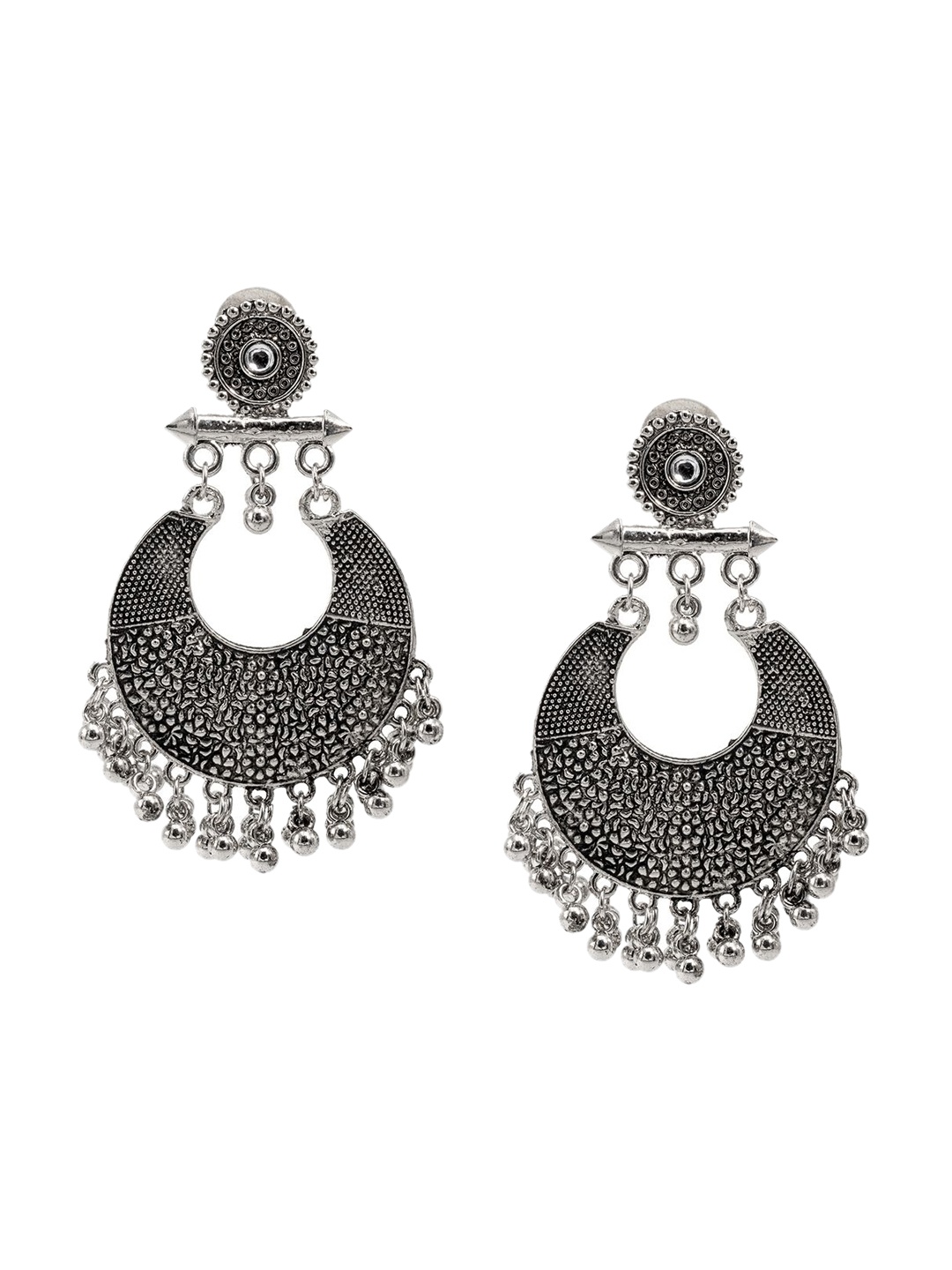 

Shining Jewel - By Shivansh Contemporary Chandbalis Earrings, Silver