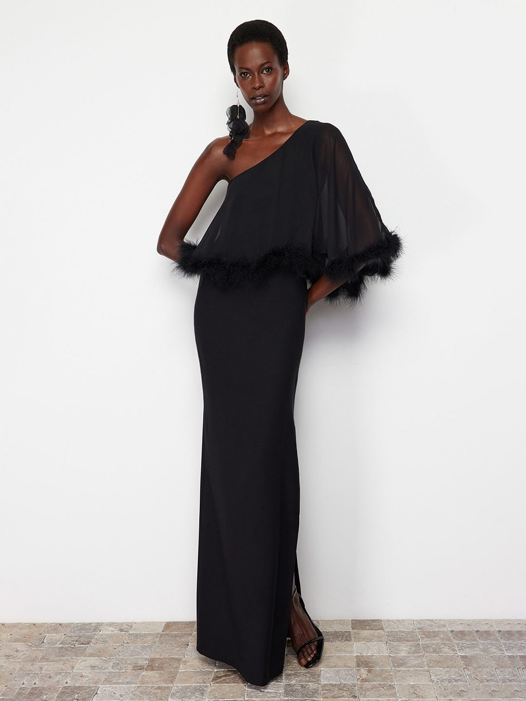 

Trendyol Cape Sleeve Maxi Dress, Black