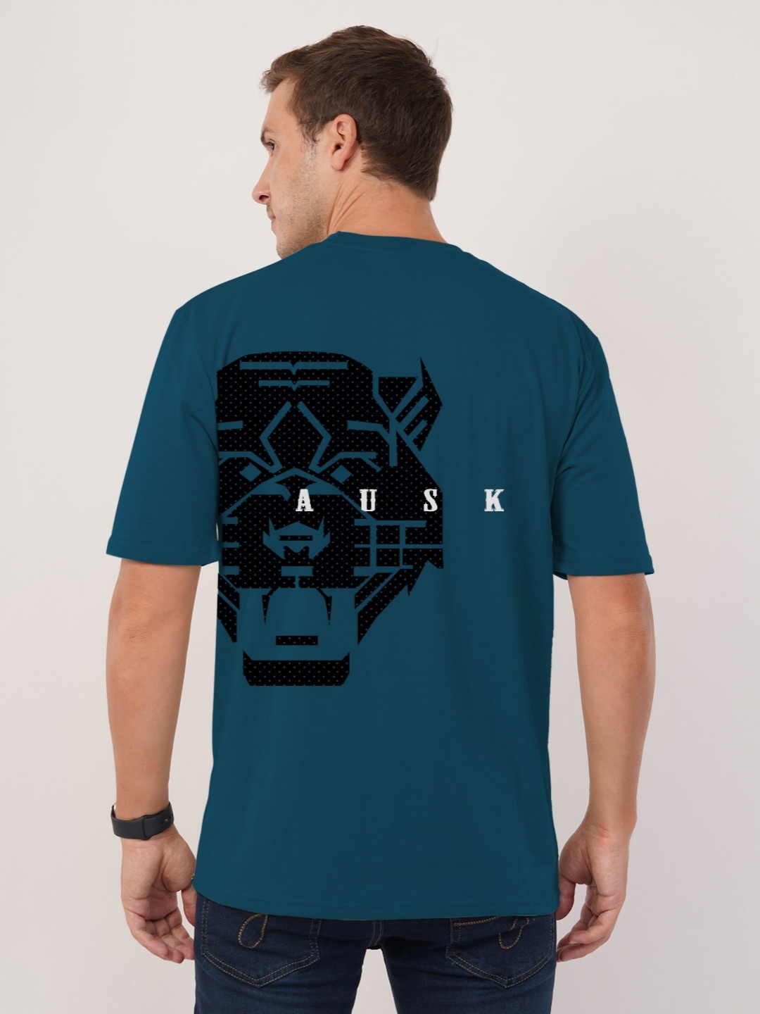 

AUSK Front & Back Printed Half Sleeve Round Neck Tshirt, Teal