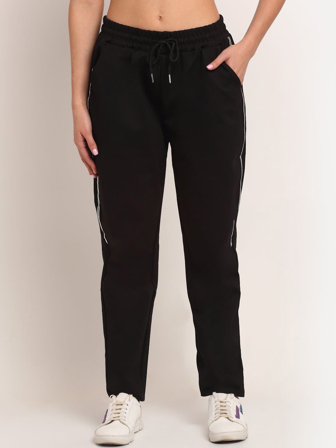 

Global Republic Women Mid-Rise Track Pants, Black