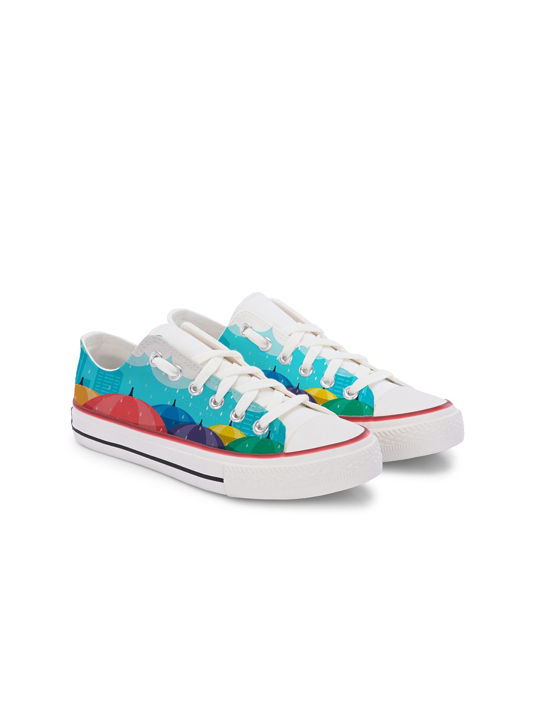 

CROWCIA LONDON Women Colourblocked Canvas Sneakers, Multi