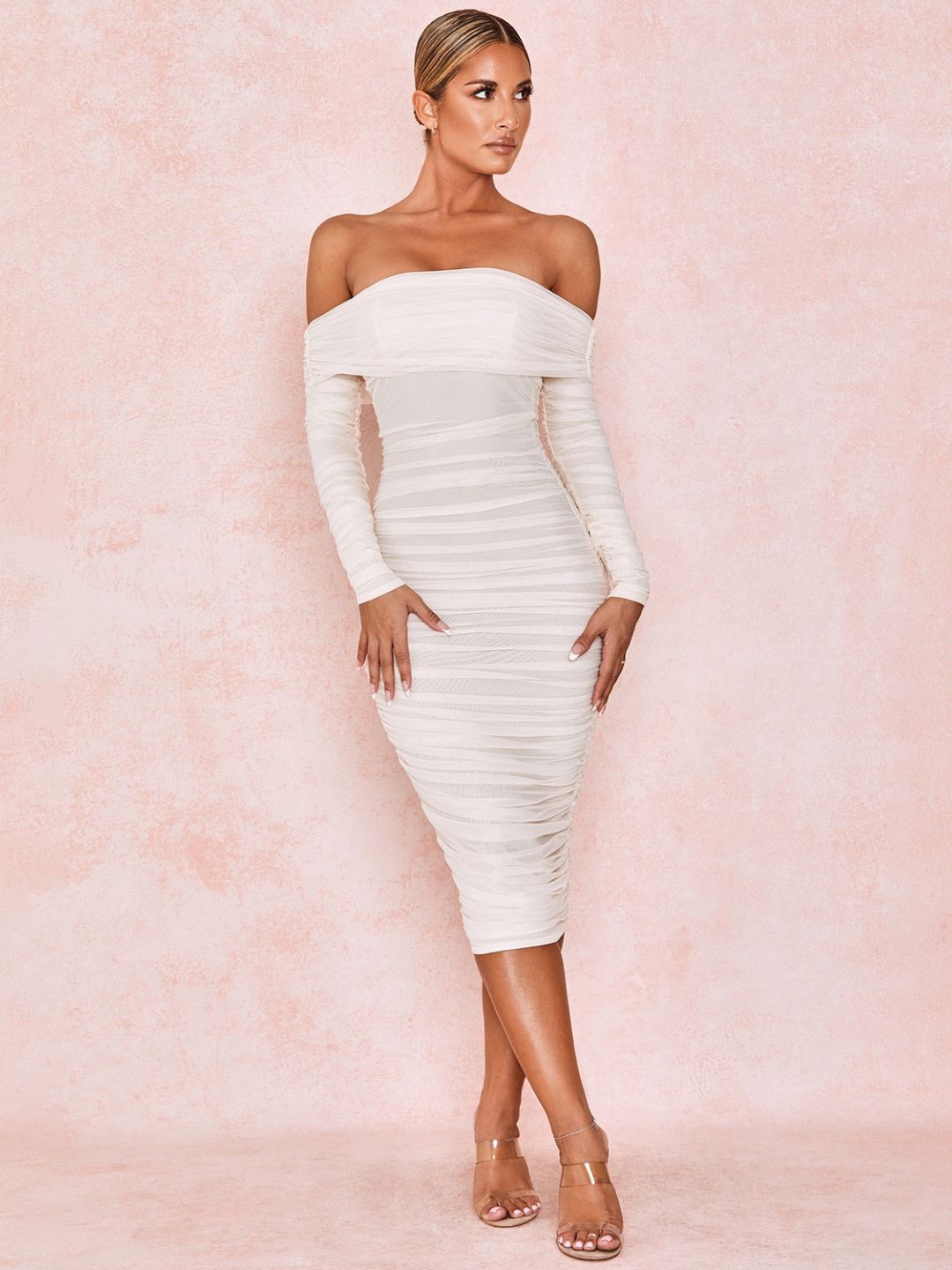 

StyleCast Off-Shoulder Bodycon Midi Dress, White