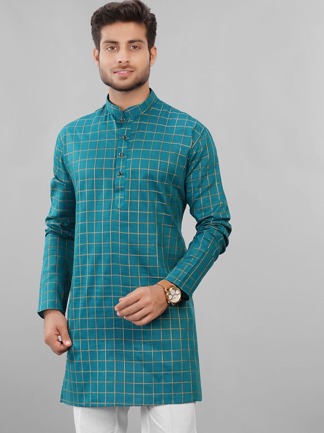 

LA'SCOOT Men Regular Kurta with Trousers, Green