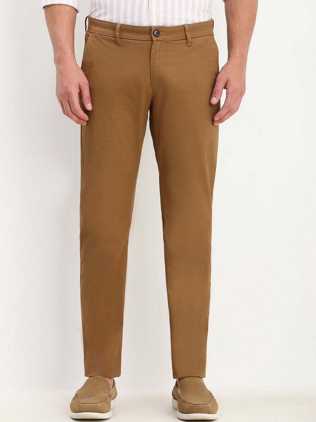 

Allen Solly Men Slim Fit Chinos Trousers, Brown