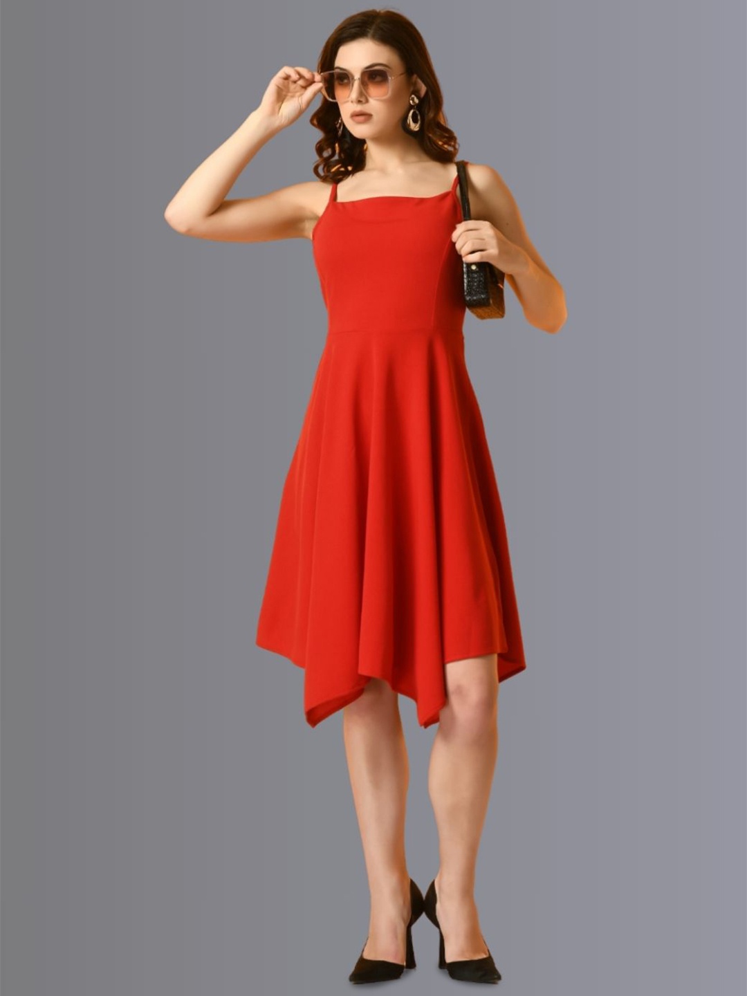 

The Roadster Lifestyle Co Embellished Fit And Flared Dress, Red