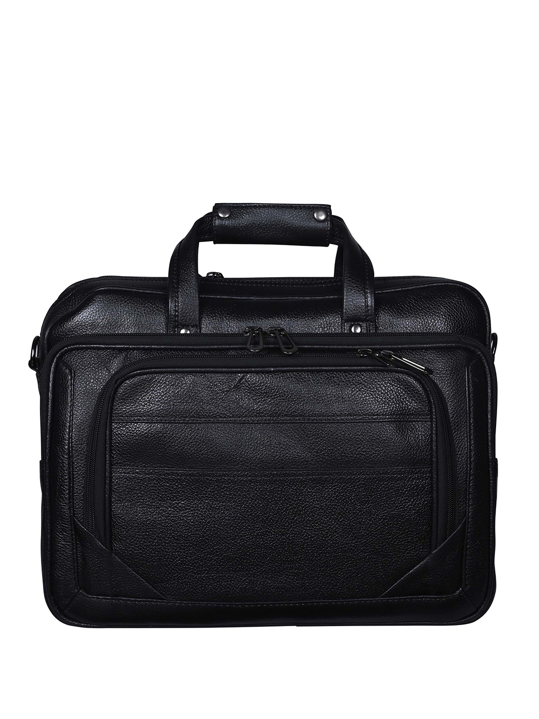 

Calvadoss Men Up To 17 Inch Textured Leather Laptop Bag, Black